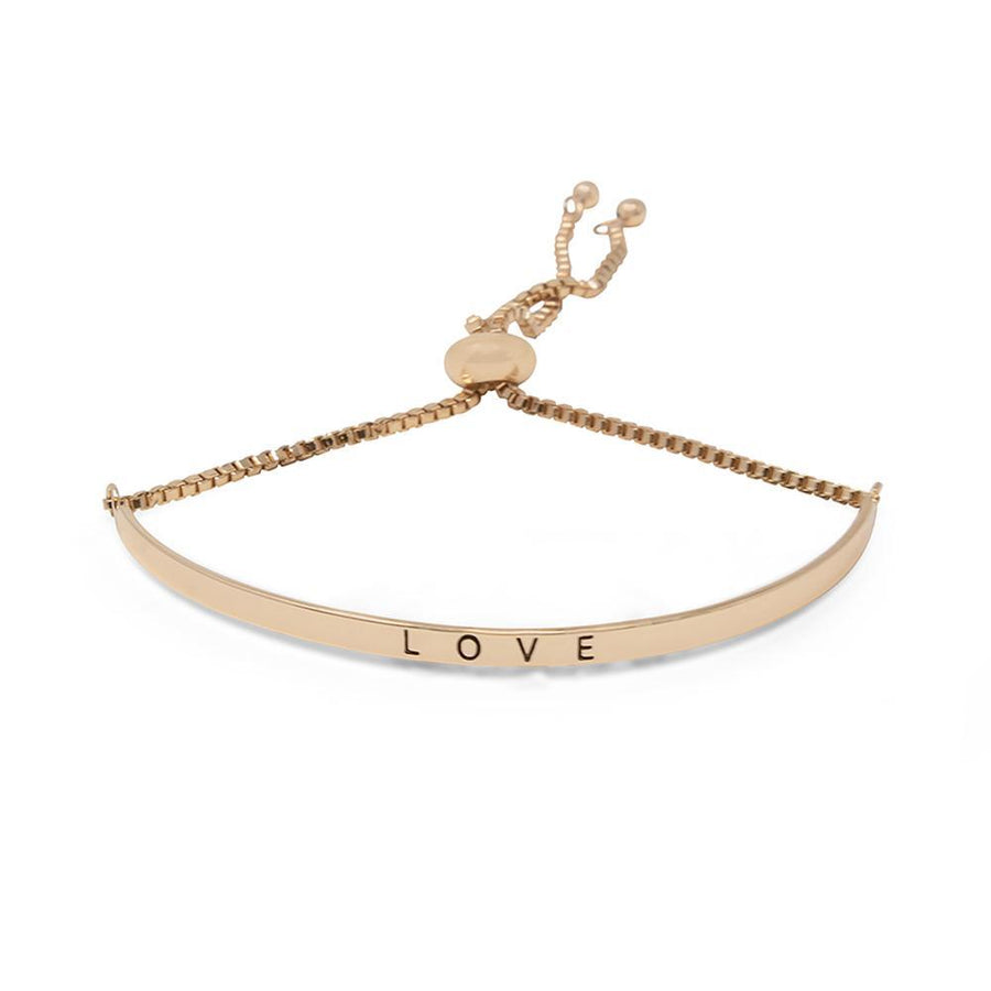 Inspirational Adjustable Bangle-Love Gold Tone - Mimmic Fashion Jewelry