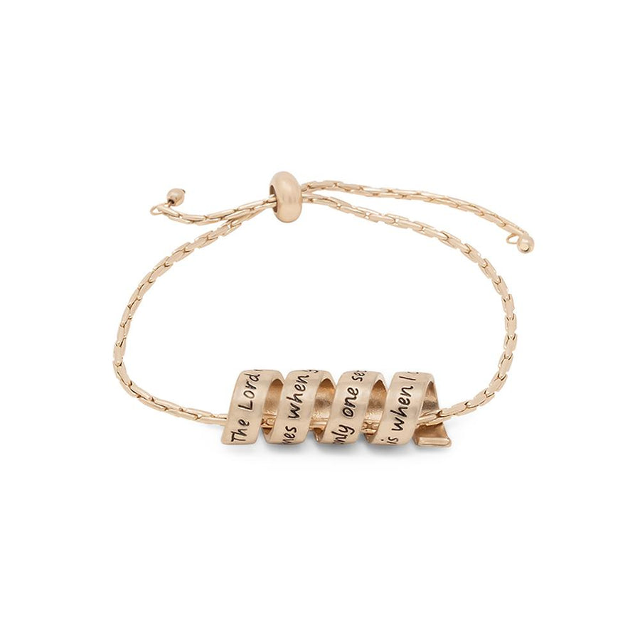 Inspirational Adjustable Bracelet - Footprint Gold Tone - Mimmic Fashion Jewelry