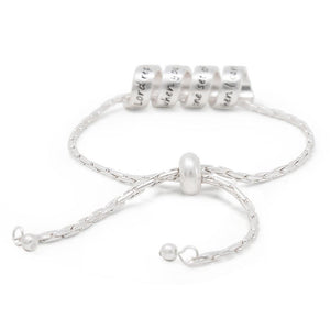 Inspirational Adjustable Bracelet - Footprint Silver Tone - Mimmic Fashion Jewelry