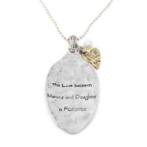 Inspirational Hammered Pendant Neck-Mother/Daughter - Mimmic Fashion Jewelry