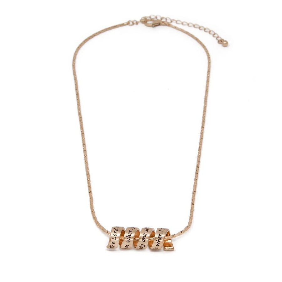 Inspirational Necklace - Footprint Gold Tone - Mimmic Fashion Jewelry