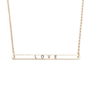 Inspirational Necklace-Love Gold Tone - Mimmic Fashion Jewelry
