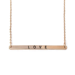 Inspirational Necklace-Love Rose Gold Tone - Mimmic Fashion Jewelry