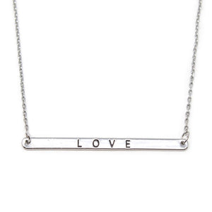 Inspirational Necklace-Love Silver Tone - Mimmic Fashion Jewelry
