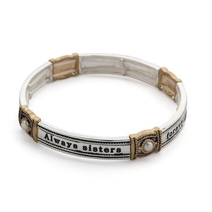 Inspirational Stretch Bracelet Always Sisters - Mimmic Fashion Jewelry