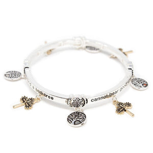 Inspirational Stretch Bracelet Tree of Life Silver Tone - Mimmic Fashion Jewelry