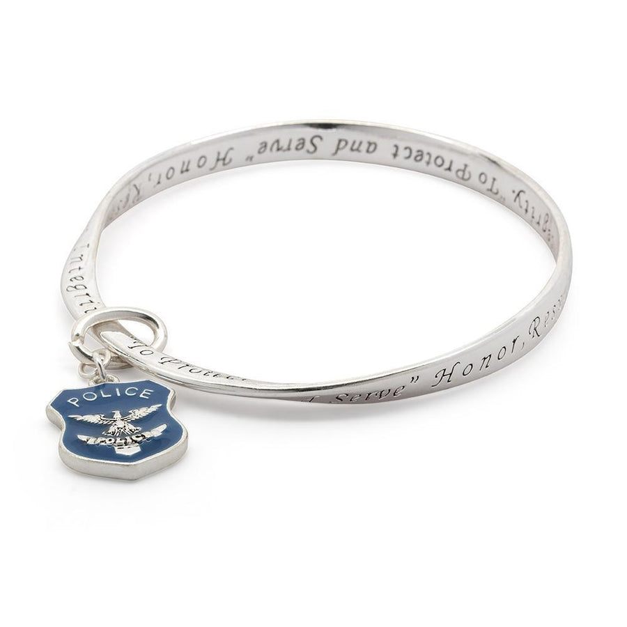 Inspirational Twisted Bangle Police - Mimmic Fashion Jewelry