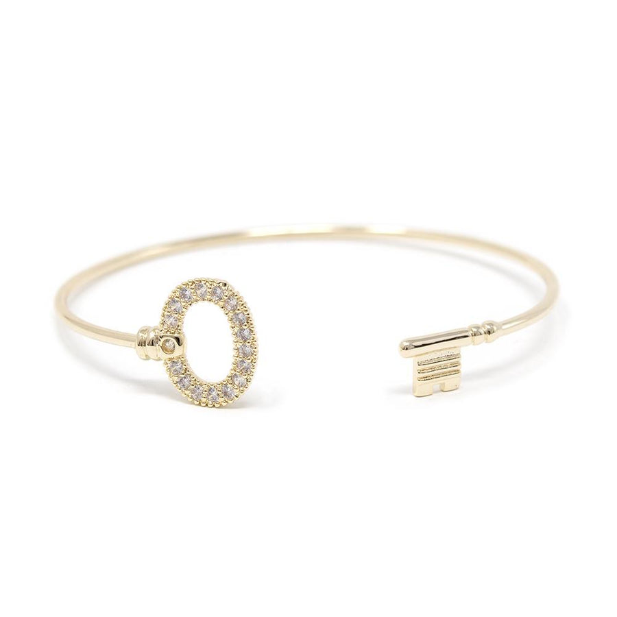 Key Pave Bangle Gold Tone - Mimmic Fashion Jewelry