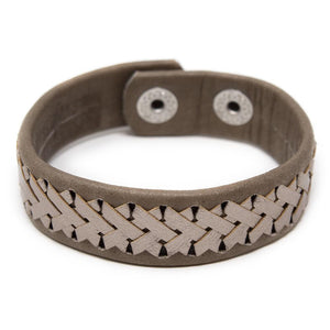 Knitted Leather Bracelet Brown - Mimmic Fashion Jewelry