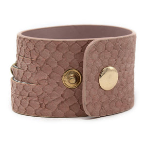 Leather Bracelet With Stone Station Pink Powder - Mimmic Fashion Jewelry