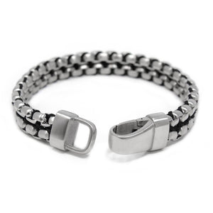 Men's Stainless Steel Box Chain/Paracord Bracelet - Mimmic Fashion Jewelry