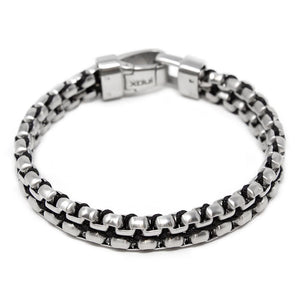 Men's Stainless Steel Box Chain/Paracord Bracelet - Mimmic Fashion Jewelry
