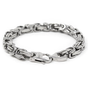 Men's Stainless Steel Byzantine Chain Bracelet 9 Inch - Mimmic Fashion Jewelry