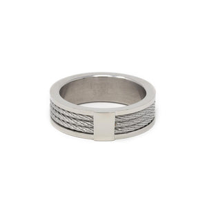 Men's Stainless Steel Cable Ring - Mimmic Fashion Jewelry