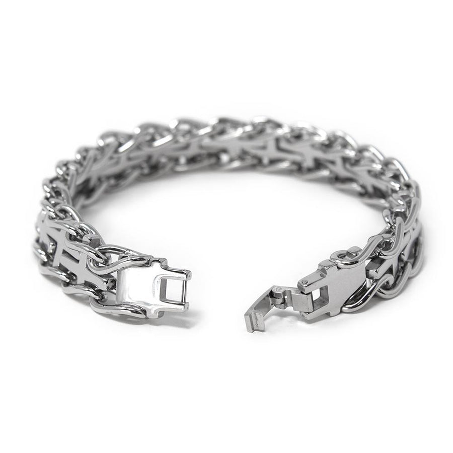 Men's Stainless Steel Cross Chain Bracelet - Mimmic Fashion Jewelry