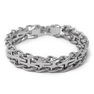 Men's Stainless Steel Cross Chain Bracelet - Mimmic Fashion Jewelry