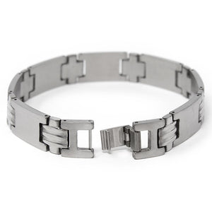 Men's Stainless Steel H Design Link Bracelet - Mimmic Fashion Jewelry