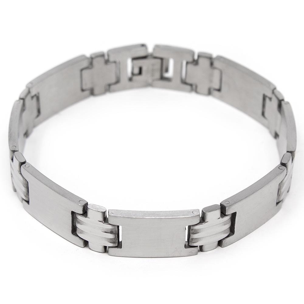 Men's Stainless Steel H Design Link Bracelet