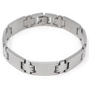 Men's Stainless Steel H Design Link Bracelet - Mimmic Fashion Jewelry