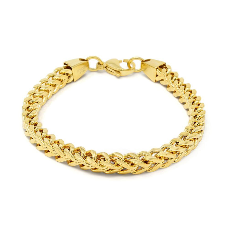 Men's Stainless Steel Ion Plated Gold Chain Bracelet - Mimmic Fashion Jewelry