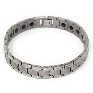 Men's Stainless Steel Link Bracelet with Magnet - Mimmic Fashion Jewelry