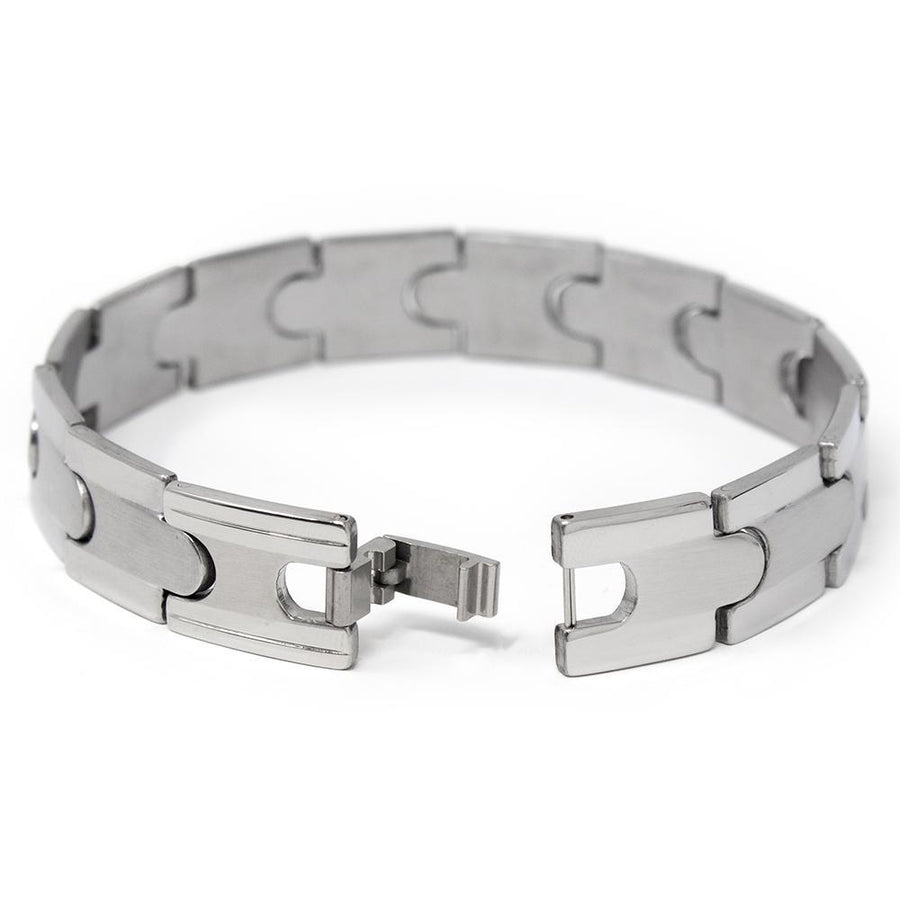 Men's Stainless Steel Puzzle Link Bracelet - Mimmic Fashion Jewelry