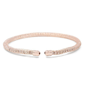 Mesh Clear Crystal Bracelet Bangle RoseG Tone - Mimmic Fashion Jewelry