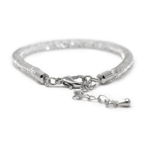 Mesh Clear Crystal Bracelet Rhodium Pl - Mimmic Fashion Jewelry