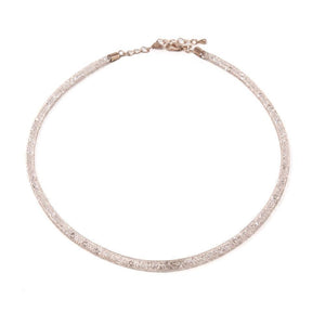 Mesh Clear Crystal Neck Rose Gold T - Mimmic Fashion Jewelry