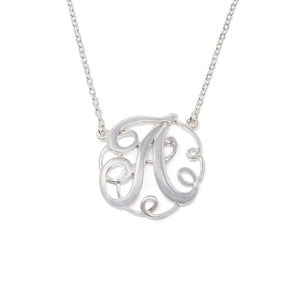 Monogram initial Necklace A SilverTone - Mimmic Fashion Jewelry