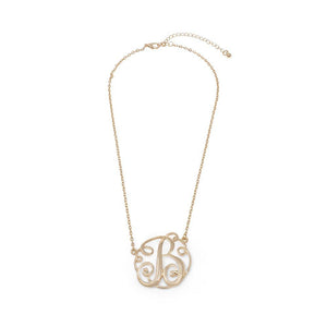 Monogram initial Necklace B GoldTone - Mimmic Fashion Jewelry