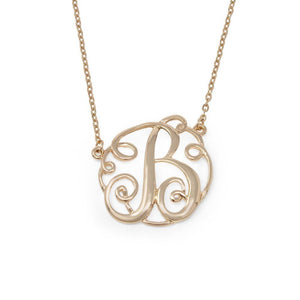 Monogram initial Necklace B GoldTone - Mimmic Fashion Jewelry
