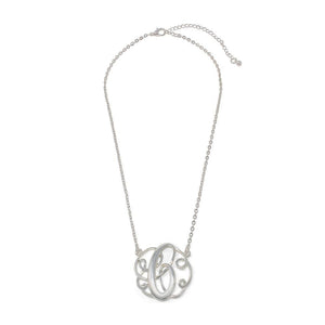 Monogram initial Necklace C SilverTone - Mimmic Fashion Jewelry