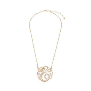 Monogram initial Necklace E GoldTone - Mimmic Fashion Jewelry