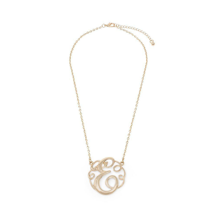 Monogram initial Necklace E GoldTone - Mimmic Fashion Jewelry