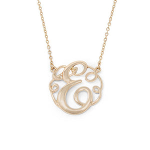 Monogram initial Necklace E GoldTone - Mimmic Fashion Jewelry