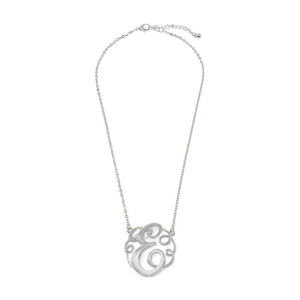 Monogram initial Necklace E SilverTone - Mimmic Fashion Jewelry