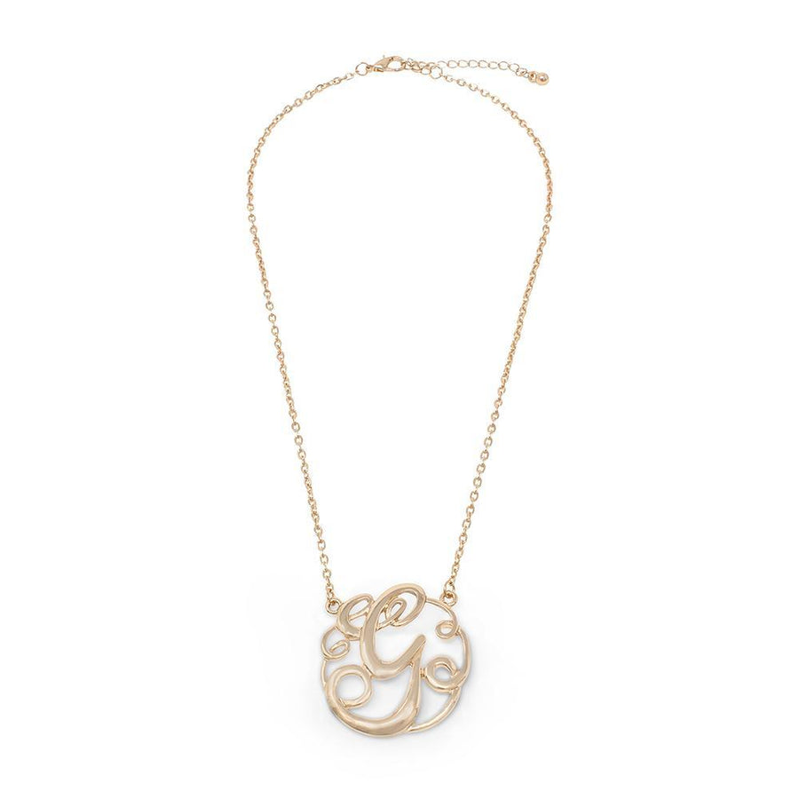 Monogram initial Necklace G GoldTone - Mimmic Fashion Jewelry