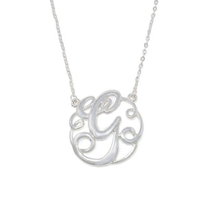 Monogram initial Necklace G SilverTone - Mimmic Fashion Jewelry