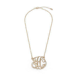 Monogram initial Necklace H GoldTone - Mimmic Fashion Jewelry