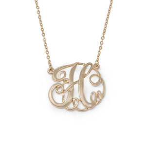 Monogram initial Necklace H GoldTone - Mimmic Fashion Jewelry