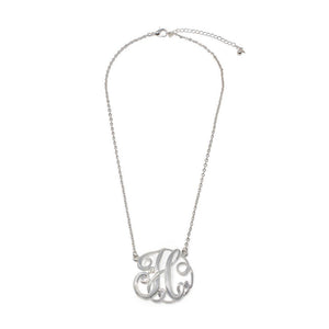 Monogram initial Necklace H SilverTone - Mimmic Fashion Jewelry