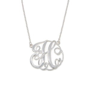 Monogram initial Necklace H SilverTone - Mimmic Fashion Jewelry
