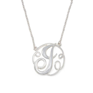 Monogram initial Necklace J SilverTone - Mimmic Fashion Jewelry