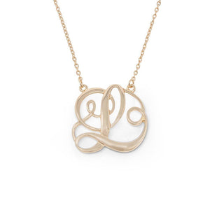 Monogram initial Necklace L GoldTone - Mimmic Fashion Jewelry