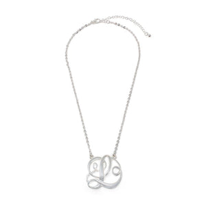 Monogram initial Necklace L SilverTone - Mimmic Fashion Jewelry