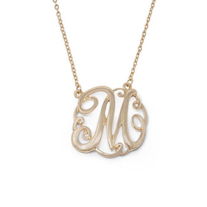 Monogram initial Necklace M GoldTone - Mimmic Fashion Jewelry