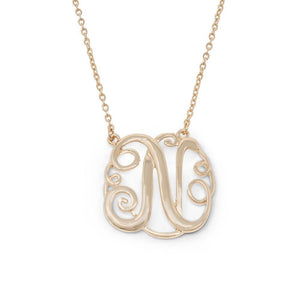 Monogram initial Necklace N GoldTone - Mimmic Fashion Jewelry