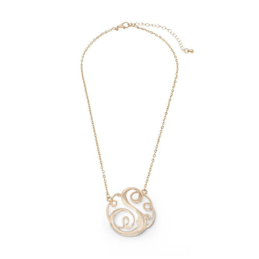 Monogram initial Necklace S GoldTone - Mimmic Fashion Jewelry