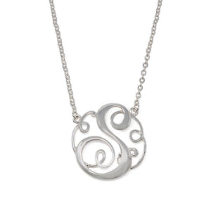 Monogram initial Necklace S SilverTone - Mimmic Fashion Jewelry